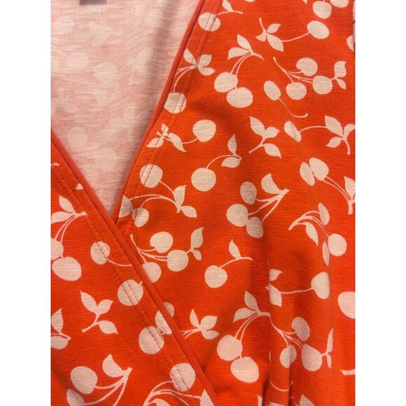 BODEN Phoebe casual jersey Dress orange sunset jungle bloom 6P petite - Picture 5 of 6